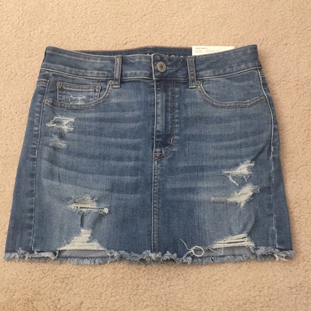 NWT AEO High-Rise Denim Mini Skirt